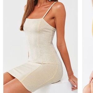 Metallic Knit Body Con Dress